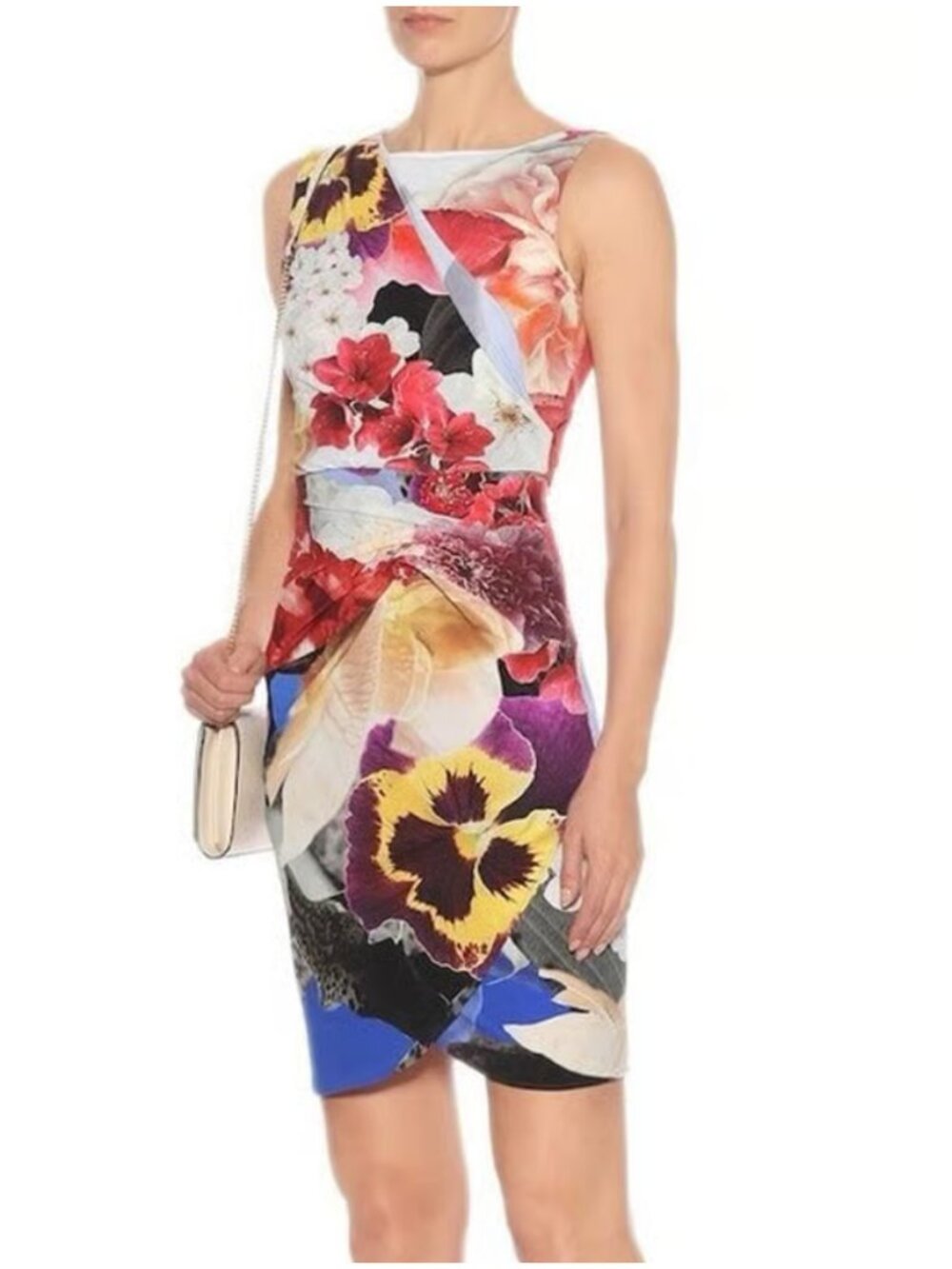 Roberto Cavalli Araki Floral Printed Sheath Dress size s small 4 6 multi color